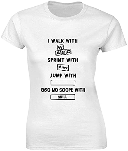 Camiseta de mujer I Walk with WASD y Sprint with Shift Gamer bnft