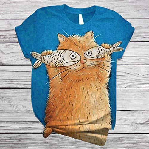 Camiseta de Mujer Manga Corta Corazón Impresión Blusa Camisa Cuello Redondo Basica Suelto Verano Tops Casual Fiesta T-Shirt Original tee Basicas Verano Baratas
