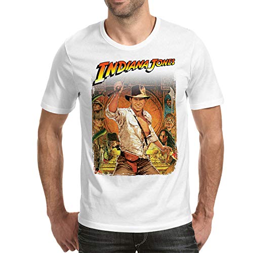 Camiseta Hombre Cine Indiana Jones, En Busca del Arca perdida - Steven Spielberg (Blanco, XXL)