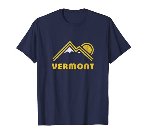 Camiseta retro Vermont VT con diseño de montañas Camiseta