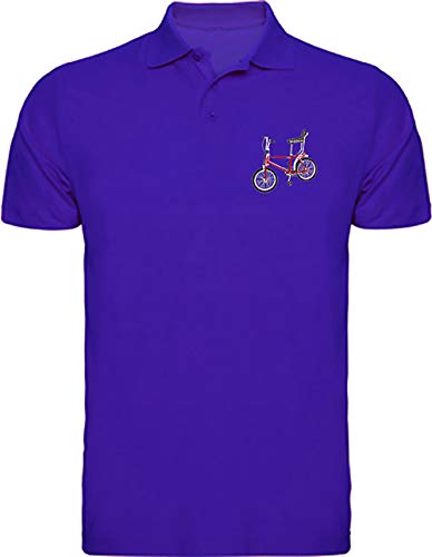 Camisetas EGB Polo Bicicross ochenteras 80´s Retro (Azul, 3XL)