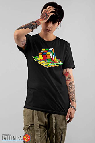 Camisetas La Colmena 1508 - Magic Cube (L, Negro)