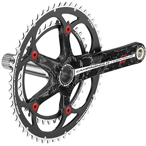 Campagnolo Centaur Carbon 10V 170-39x52 - Juego de bielas y Platos para Bicicleta, Color Rojo/Negro