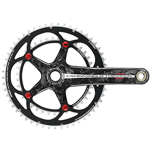 Campagnolo Centaur Carbon 10V 170-39x52 - Juego de bielas y Platos para Bicicleta, Color Rojo/Negro