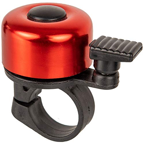 Campana de bicicleta fuerte en rojo, para manillares de 21 mm-25 mm, con tornillo para fijación, campana transparente para bicicletas, bocina universal de bicicleta en múltiples colores, accesorios