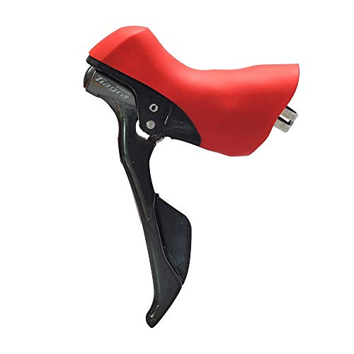 Campanas de palanca de bicicleta de carretera, funda protectora de silicona con cambio de mango colorido, protección de freno de silicona para bicicleta Shimano 4700/5800/6800 (negro)