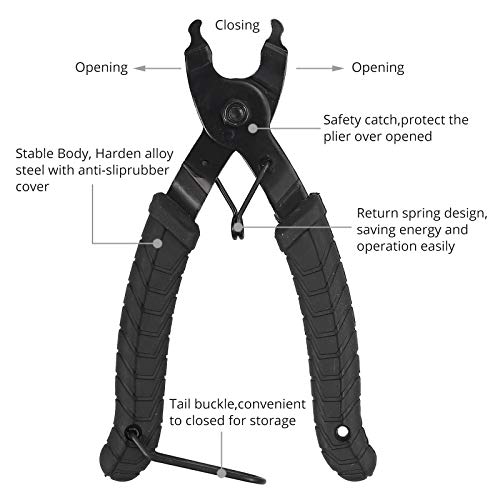 CAMWAY Kit de Herramientas de Reparación de Cadenas de Bicicleta Alicates Maestros de Bicicleta, Removedor de Eslabones, Cortador Sivisor de Cadena y Comprobador de Desgaste de Cadena