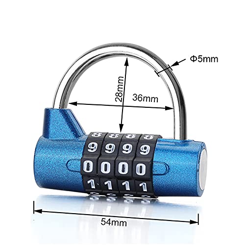 Candado Aluminio Combinacion Candado Numerico 4 Digitos Diámetro Grillete 5mm Seguridad Abus Impermeable para El Casillero del Gimnasio Escolar, Archivadores, Caja De Herramientas, Cerca 1 Pieza