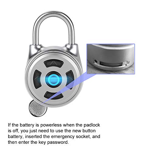 Candado Bluetooth, Candado Cerradura Safe Mini Wireless Metal Electrónico Sin Llave Control de la APLICACIÓN para Puertas de Equipaje Gabinetes