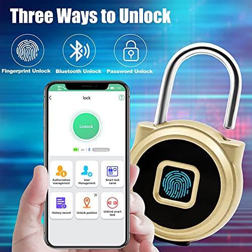 Candado inteligente para huellas dactilares, candado Bluetooth, USB recargable, autorización remota, candado de seguridad sin llave KozyOne inteligente para iOS y Android, impermeable IP65.