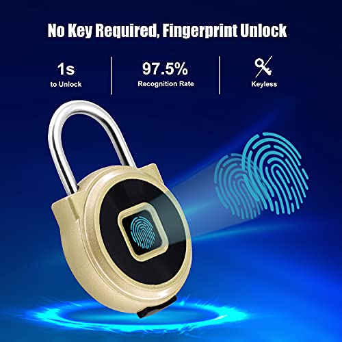 Candado inteligente para huellas dactilares, candado Bluetooth, USB recargable, autorización remota, candado de seguridad sin llave KozyOne inteligente para iOS y Android, impermeable IP65.