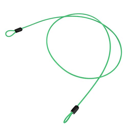 Candado para Bicicleta, Cable de acero de seguridad, Cable doble de seguridad de acero inoxidable para bicicleta, Cable de bucle para bicicleta portátil (Green )