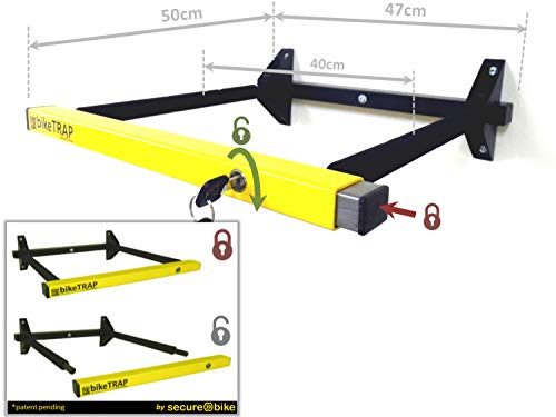 Candado y soporte antirrobo de pared para bicicletas bikeTRAP de alta seguridad. Guarda con tranquilidad tu bici !