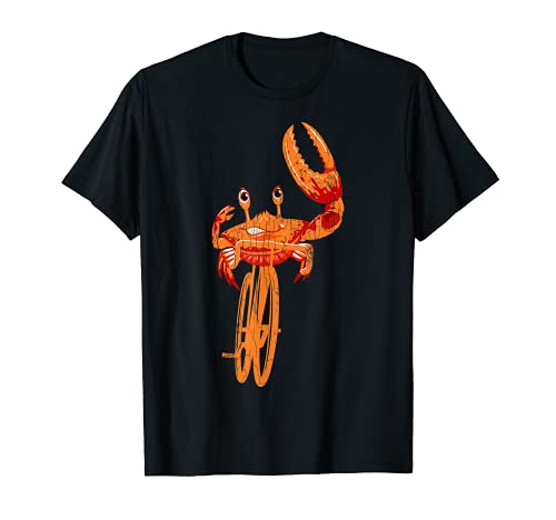 Cangrejo Montar Bicicleta Divertido Cangrejo Cangrejos Amante Eater Gráfico Camiseta
