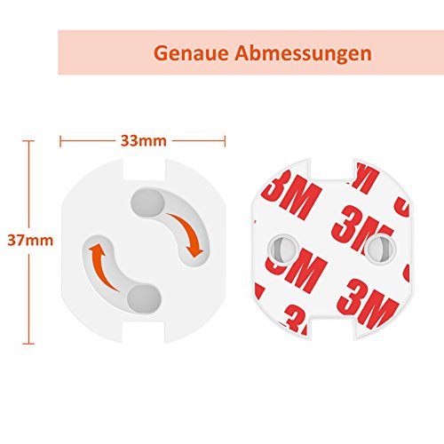 Canwn [20 unidades] Protección infantil para enchufes con mecanismo giratorio, tapa para enchufes para bebés y niños, color blanco