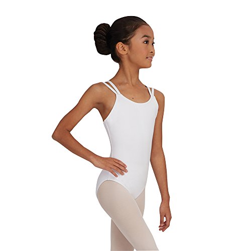 Capezio - Maillot de Mujer clásico con Doble Correa sin Mangas Classic - Mujer, Mujer, Classic - para Mujer, CC123, Blanco, S