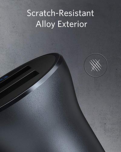 Car Charger, Anker 24W Metal Dual USB Car Charger, PowerDrive II 2-Port 24W Alloy Supports 22.5W Huawei High-Speed Charging, for Huawei P30/Mate 30/20/Pro, iPhone 11/XR/XS/X/8, and More