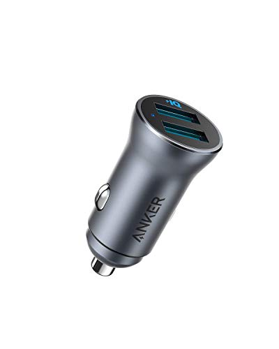 Car Charger, Anker 24W Metal Dual USB Car Charger, PowerDrive II 2-Port 24W Alloy Supports 22.5W Huawei High-Speed Charging, for Huawei P30/Mate 30/20/Pro, iPhone 11/XR/XS/X/8, and More