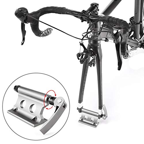 CARACHOME Portaequipajes para Techo de Bicicleta, portaequipajes para Bicicleta MTB de Techo de Coche, Bloqueo de Montaje de instalación de Horquilla de liberación rápida,Plata