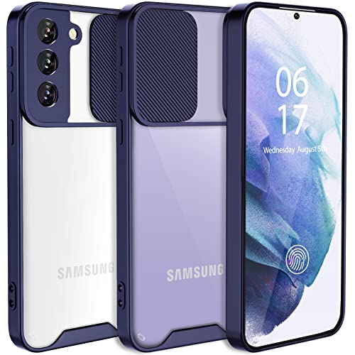 Carcasa Transparente Samsung Galaxy S20 Ultra 5g [Protección De La Cámara Deslizante][Lente Deslizante para Ocultar] Funda Antiamarilla Antichoque Antideslizante Suave Silicona Parachoques-Azul