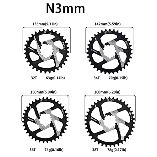 CAREMiLLE 2021 Nuevo Swtxo Bicicleta MTB Gxp Juego de bielas 170 Mm Biela 32T 34T 36T 38T 3mm 6Mm Soporte Inferior de Plato para Shi-Mano, Juego de bielas MTB Gxp-N3