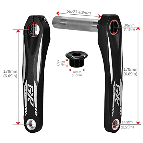 CAREMiLLE 2021 Nuevo Swtxo Bicicleta MTB Gxp Juego de bielas 170 Mm Manivela 32T 34T 36T 38T 3mm 6Mm Soporte Inferior de Plato para Shi-Mano, MTB Gxp Juego de bielas-X3