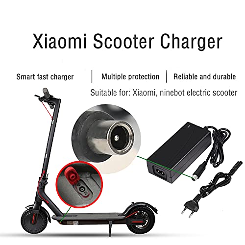 Cargador de Scooter de 42V 2A para Xiaomi M365 Mijia y Ninebot ES1 ES2 ES4 2S3 Scooter eléctrico Enchufe de la UE Cargador de Interfaz de Cabeza CC