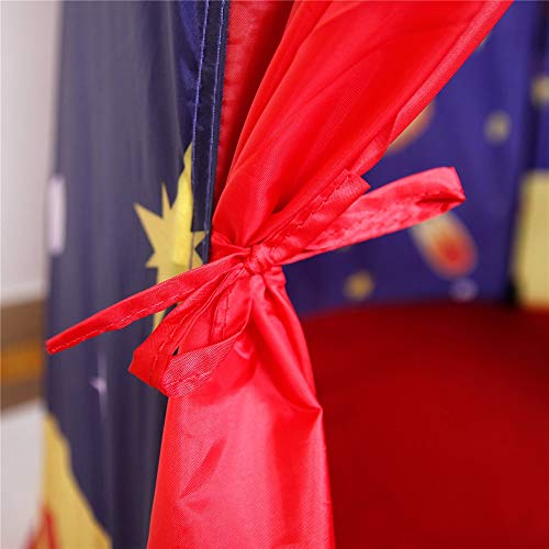 Carpa Infantil Tipi de lona de algodón plegable Fotografía Tipi con bolsa de transporte Casa de juego interior for niños Tienda cósmica del castillo for niñas Niños Bebés Niños pequeños Carpa Infantil