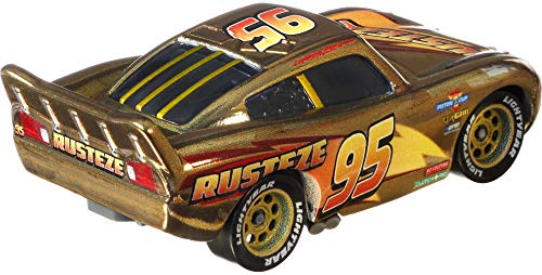 Cars Rayo McQueeen Dorado Coche de juguete personaje, regalo para niños +3 años (Mattel GYG27)