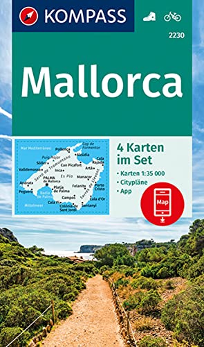 Carta escursionistica n. 2230. Mallorca 1:35.000 (set di 4 carte): 4 Wanderkarten 1:35000 im Set inklusive Karte zur offline Verwendung in der KOMPASS-App. Fahrradfahren.