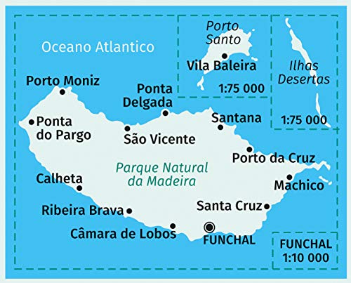 Carta escursionistica n. 234. Madeira 1:50.000. Ediz. tedesca, portoghese e inglese: 4in1 Wanderkarte 1:50 000 mit Aktiv Guide und Detailkarten ... zur offline Verwendung in der KOMPASS-App