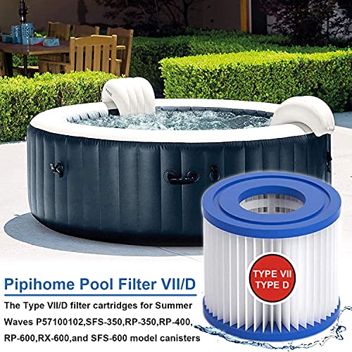 Cartucho de filtro de piscina tipo VII & D, cartucho de filtro tipo D/VII para Bestway, para Intex tipo D, para bomba de piscina SFS-350, SFS-600, RP-350, RX-600 (4 unidades)