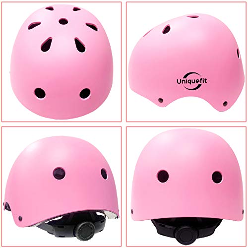 Casco Ajustable para niños y Equipo de protección, Cascos y Almohadillas para Bicicletas para niños pequeños, Rodilleras, Coderas y muñequeras (Pink, S(3-8years Old))