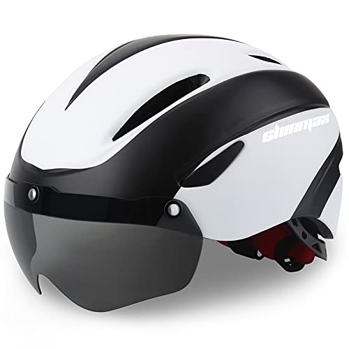 Casco Bicicleta Adulto, KINGLEAD Casco Bici Certificación CE con Magnéticas Desmontables Visera & Bolsa Portátil Casco Ciclismo Hombre Mujer Transpirable Ajustable Carretera Montaña Patineta (KL-001)