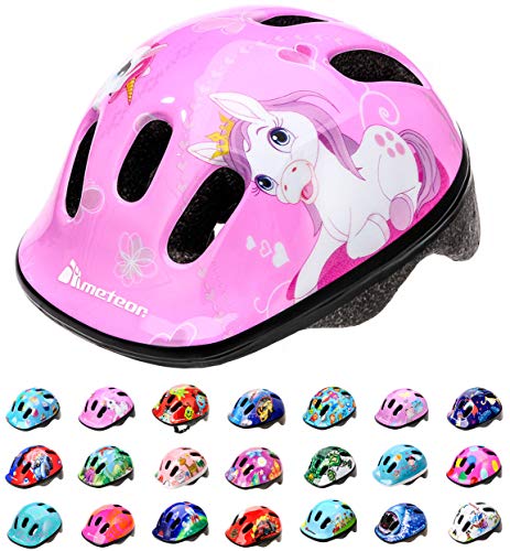 Casco Bicicleta Bebe Helmet Bici Ciclismo para Niño - Cascos para Infantil Bici Helmet para Patinete Ciclismo Montaña BMX Carretera Skate Patines monopatines MV6-2 (S(48-52cm), Pony)