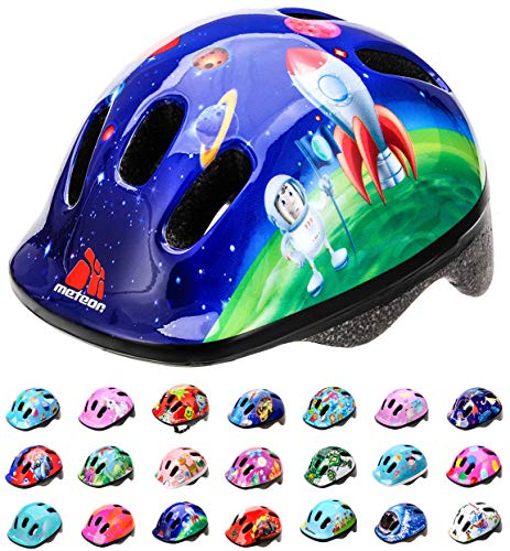 Casco Bicicleta Bebe Helmet Bici Ciclismo para Niño - Cascos para Infantil Bici Helmet para Patinete Ciclismo Montaña BMX Carretera Skate Patines monopatines MV6-2 (XS(44-48cm), Cosmic Rocket)