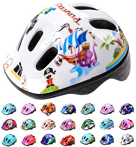 Casco Bicicleta Bebe Helmet Bici Ciclismo para Niño - Cascos para Infantil Bici Helmet para Patinete Ciclismo Montaña BMX Carretera Skate Patines monopatines MV6-2 (XS(44-48cm), Pirate)