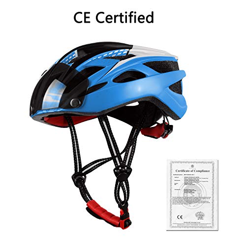 Casco bicicleta/Casco Bicic con luz,Certificado CE, casco bicicleta adulto con Visera Magnética Desmontable Gafas de Protección Super Light Casco Integral de Bicicleta Skateboarding Ski & Snowboard