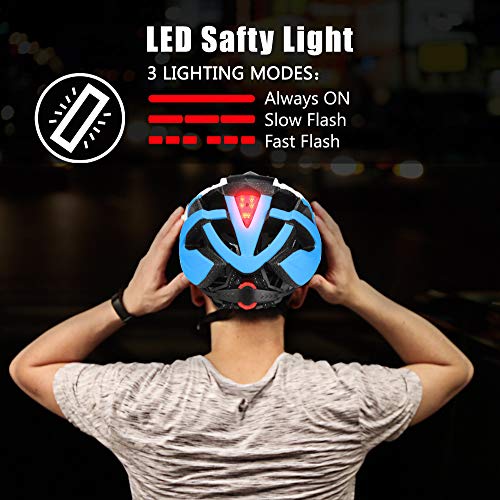 Casco bicicleta/Casco Bicic con luz,Certificado CE, casco bicicleta adulto con Visera Magnética Desmontable Gafas de Protección Super Light Casco Integral de Bicicleta Skateboarding Ski & Snowboard