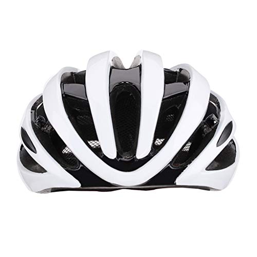 Casco de bicicleta ligero unisex con luz LED de seguridad, gorro de ciclismo, casco de equitación para adultos, color blanco, tamaño app.52-62cm/20.47-24.41in