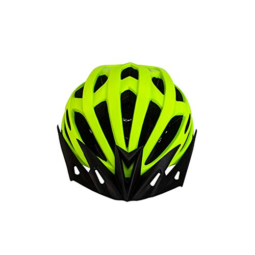 Casco de Bicicleta para Adulto Casco Ciclismo Ajustable Protección de Seguridad con Visera Desmontable y Luz LED Casco Bici Ligero Protector Unisex para MTB Carretera (Amarillo, 54-61 cm)