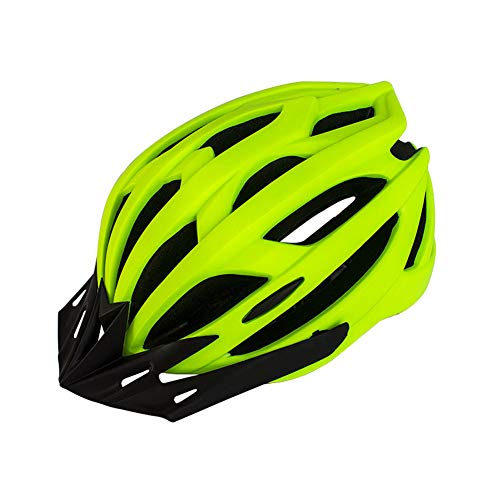 Casco de Bicicleta para Adulto Casco Ciclismo Ajustable Protección de Seguridad con Visera Desmontable y Luz LED Casco Bici Ligero Protector Unisex para MTB Carretera (Amarillo, 54-61 cm)