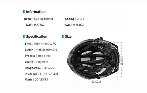 Casco de ciclismo para hombre cómodo y transpirable con visera totalmente formado casco de bicicleta (NEGRO)