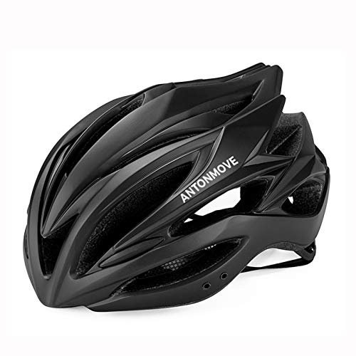 Casco de ciclismo para hombre cómodo y transpirable con visera totalmente formado casco de bicicleta (NEGRO)