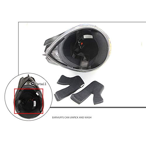 Casco de Descenso para Adultos Regalos Gafas máscara Guantes BMX MX ATV DH Carrera en Bicicleta de Cara Completa Casco Integral,C,L(58~59) CM