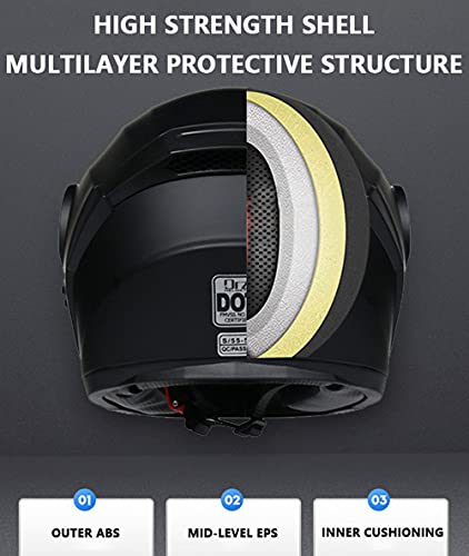 Casco De Moto Modular Bluetooth Integrado, ECE Homologado, con Doble Visera Cascos De Motocicleta, Transpirable Y Cómodo, para Adultos, Mujeres Y Hombres.