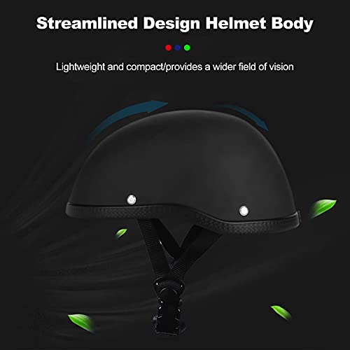 Casco De Motocicleta Harley para Adultos, Casco De Scooter, Elegante Casco Retro De Harley, Protege Eficazmente La Seguridad De La Cabeza(Negro Brillante, 56-60cm)