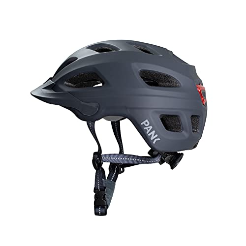 Casco de Patinete eléctrico homologado CE, Bicicleta de Ciudad y montaña. con luz led Posterior. Talla Adulto. Mujer y Hombre. Diseño Ultra Ligero con ventilación Integral. (Gris Mate)