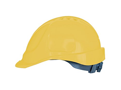 Casco de protección con cinta de sujeción, tamaño ajustable, EN397, color amarillo