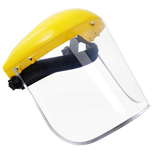 Casco de Trinquete de Protección Facial de Seguridad con Visera Transparente Pantalla Protectora para Carpintería Rectificado Soldadura Segado